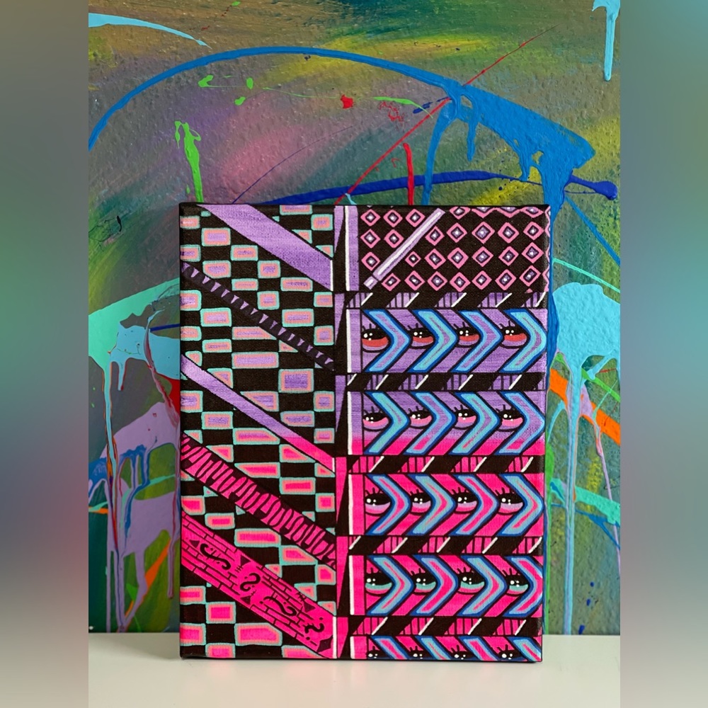 Psychedelic Abstract Acrylic on Canvas Original Rainbow Wall Art